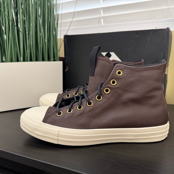 Converse CTAS Hi Dark Root|Black|Egret Leather Sneakers ✨NEW - Picture 2 of 9